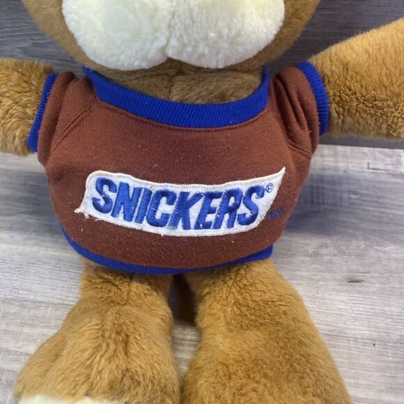 Vintage 1987 14” Mars Snickers Candy Bar Plush Teddy Bear Heartline - Picture 2 of 6